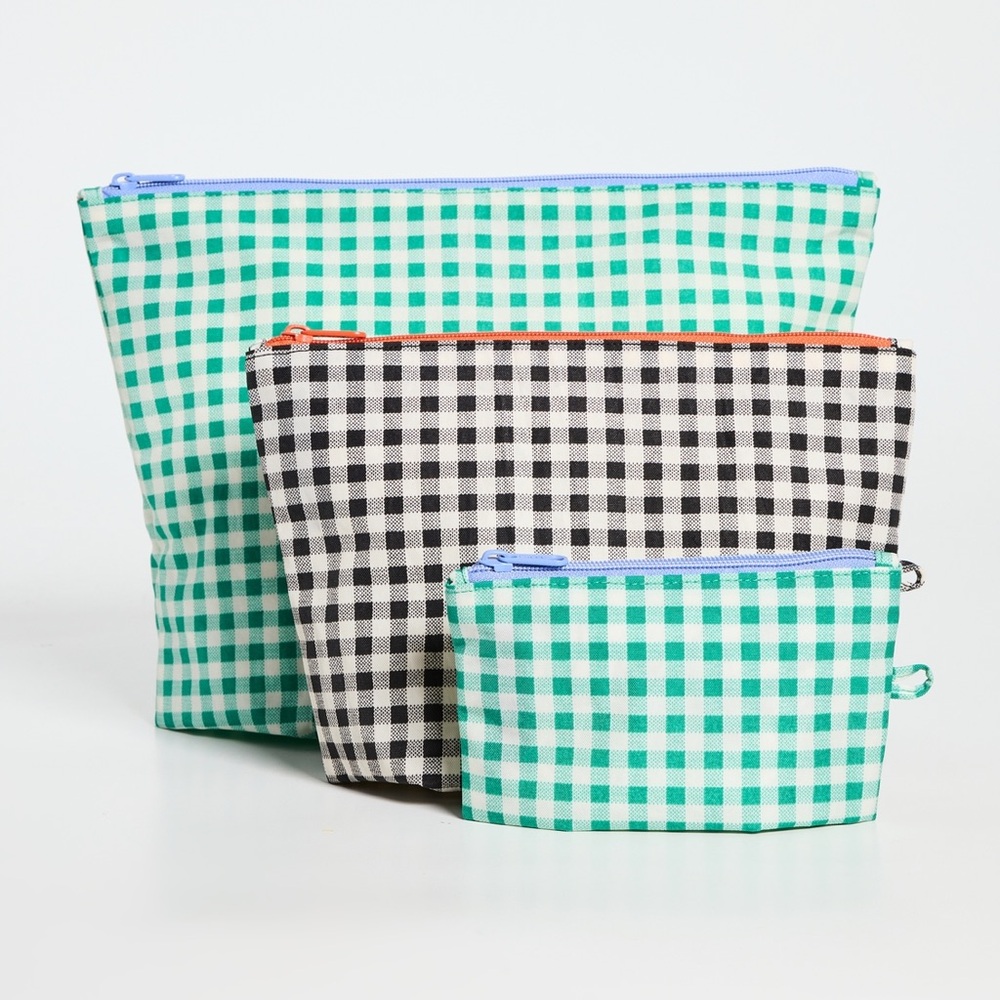 Gingham Baggu Go Pouch Set